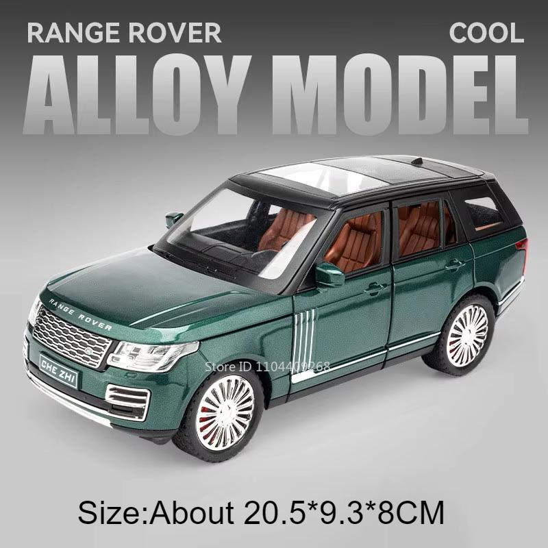 1:Масштаб 1:24 Модель автомобиля Land Rover Defender Range Rover Игрушка Металлическая литая Звук Свет Внедорожники Миниатюрные модели Подарки для мальчиков
