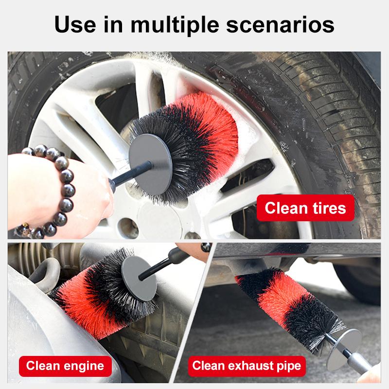 SEAMETAL Car Wheel Tire Brush 360 Degree Bendable Scrub Cleaner Duster Car Tyre Cleaning Detailing Brushes Car Cleaning Tools