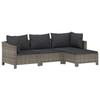 VidaXL Salon de jardin 4 pcs avec coussins Gris Résine tressée, salon de jardin, ensemble de salon d'extérieur, ensemble de 362687