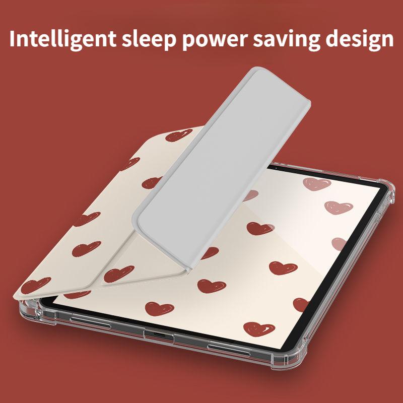 Для iPad 2022 gen10 10,9 CASE Простой любовный стиль, интеллектуальный защитный чехол-раскладушка Air4/5 10,9 mini4/5/6 с подставкой для карандашей
