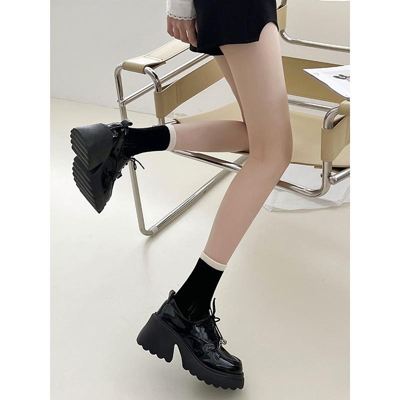 Черные туфли-лодочки на толстом каблуке в стиле ретро, женские, кожаные, весна-осень 2025, новые, универсальные, в британском стиле, на шнуровке, туфли Мэри Джейн