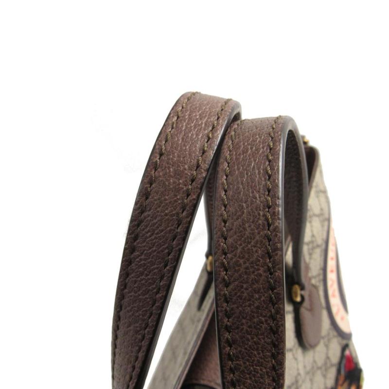 Gucci Сумка GG SUPERME с вышивкой и принтом старого цветка, пэчворк из холста, сумка-мессенджер, сумка-тоут, сумка-тоут, сумка для покупок