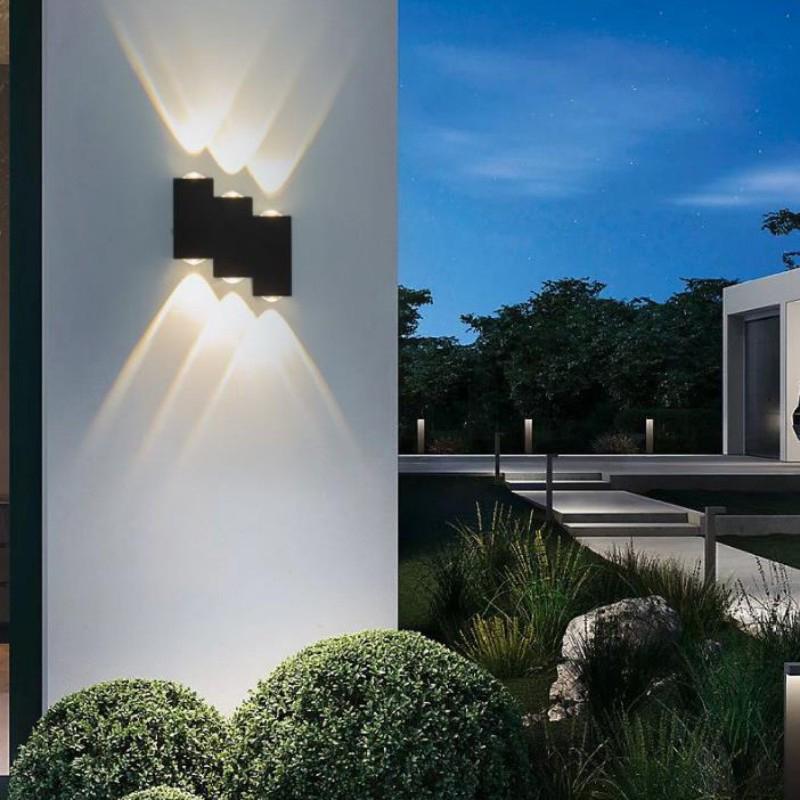 Уличный алюминиевый настенный светильник IP65 водонепроницаемый светодиодный светильник с несколькими головками для двора, сада, виллы, простой настенный светильник AC90~260 В