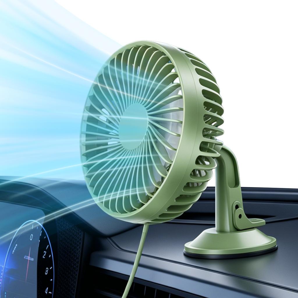 12V/24V Portable Suction Cup Car Fan Quiet Operation Mini Portable Desktop Table Fans for Home Office Travel Indoor Outdoor