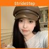 Stylish 2024 Fashionable Pu Beret Hat For Women Summer Lightweight Versatile Cap With Embroidery