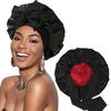Women's Reversible Double-Layer Satin Nightcap with Ribbon - High Elasticity Round Hat for Hair Protection