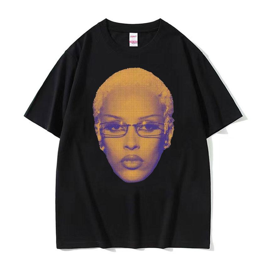 Retro Rapper Doja Cat Face Graphic Tee Shirt Men Women 90s Fashion Classic T Shirts Male Casual High Quality Cotton T-shirt Tops