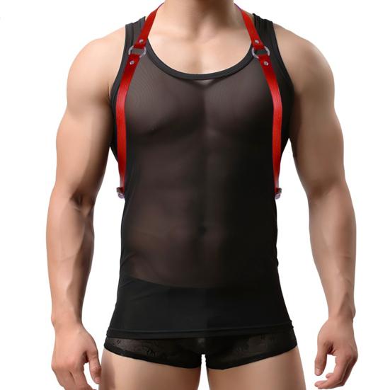 Men Women Punk Belt Punk Style Adjustable Faux Leather Harness with Buckled Straps Clothing Accessory