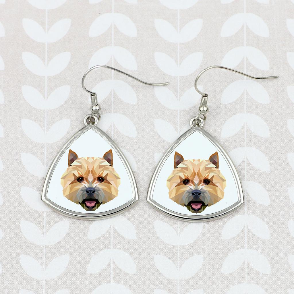 Norwich Terrier -Kolczyki Ze Zdjęciem I Napisem Geometryczne Pies Art-Dog
