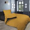 Постельный комплект из стираного хлопка 180х290 см BICOLOR горчичный/антрацит