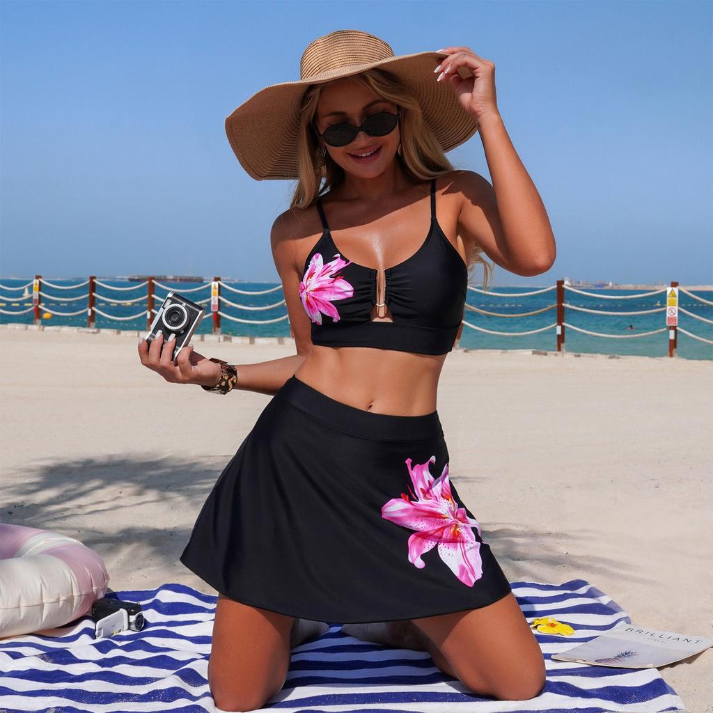 Женский Бикини-Купальник Сплит-Принт Спортивный Купальник