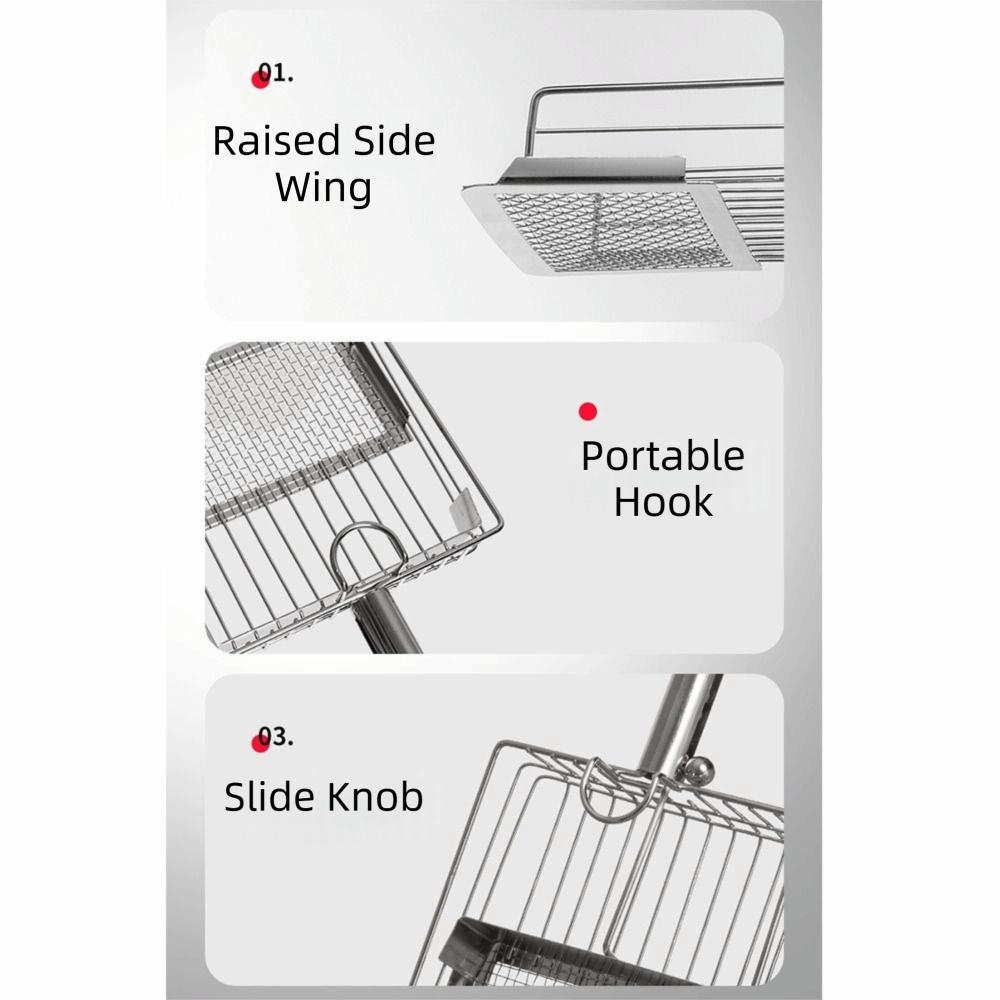 Stainless Steel Cat Litter Shovel Fine Hole Push-pull Design Pet Waste Picker Fast Sifting Ergonomic Handle