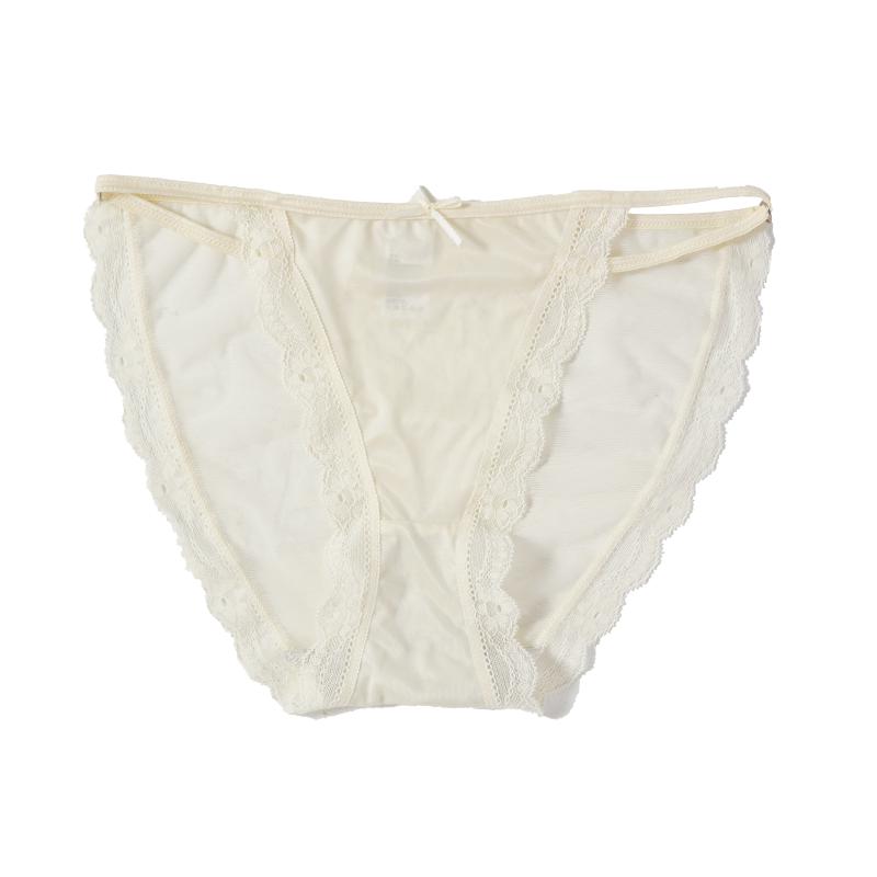 Женское высококачественное атласное кружевное нижнее белье, однотонное нижнее белье для девочек с низкой талией из чистого хлопка с открытой промежностью, полые бесшовные трусы, нижнее белье