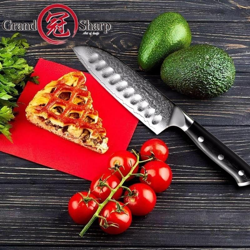 5-дюймовый нож Santoku vg10, японский кухонный нож из дамасской стали, 67-слойный кухонный нож шеф-повара