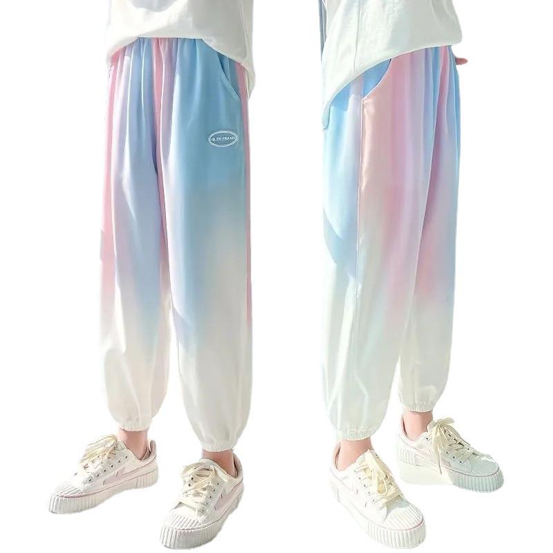 2023 Girls' Ice Silk Anti-Mosquito Summer Pants - Lightweight, Breathable Sports Trousers for Kids