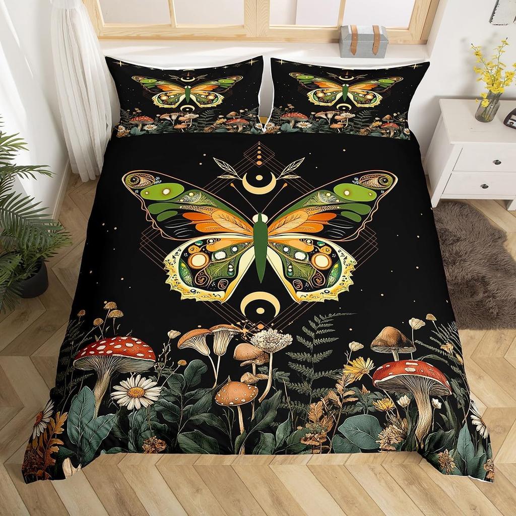Comforter Boho Butterfly Twin Kingstar Moon Starry Sky Galaxy Bedding Set For Boy Girlcute Mushroom Daisy Flower