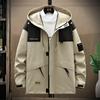 Jacket Men's Loose Plus Size Multi-pocket Jacket Can Take Off The Hood Work Coat Top