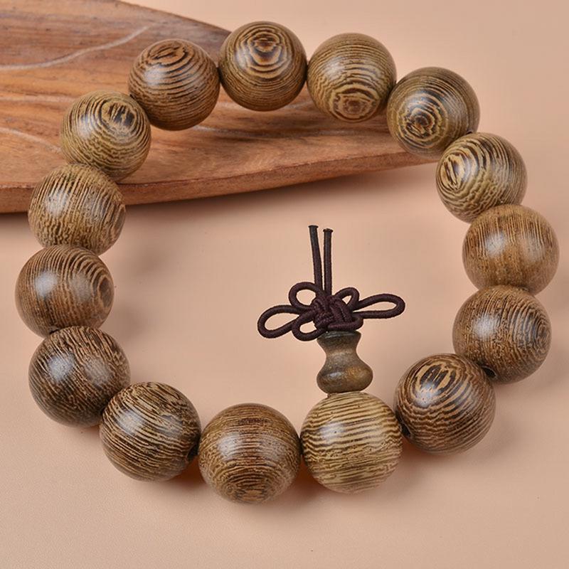 Natural Wenge Bead Bracelet Single Circle Bead Bracelet
