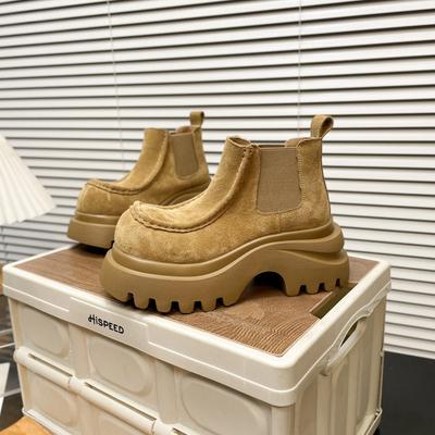 [Fanfna] 2025 осень и зима новая платформа в ретро-стиле ботинки Мартин женские на шнуровке туфли на одинарной подошве с высоким подъемом и тонкие короткие ботинки