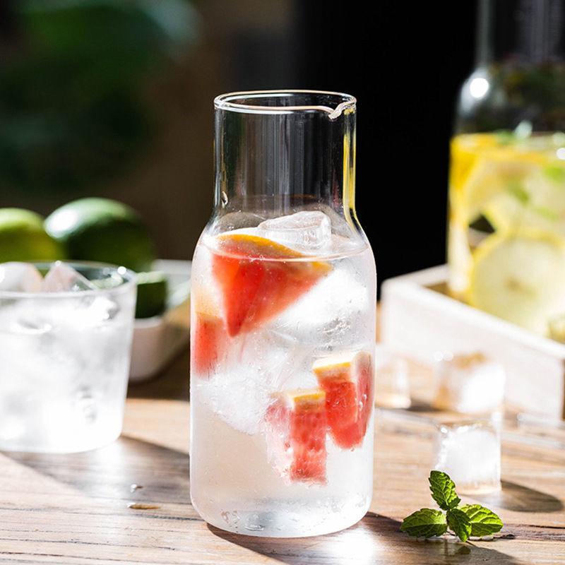 Скандинавская прозрачная стеклянная бутылка для воды с чашками – Жаростойкий набор кувшина для сока для дома или офиса