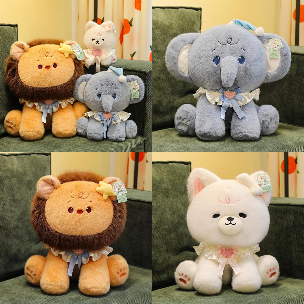 Elephant Dog Lion Plush Animal Toy With Durable Filling For Kids Gift Room Decor
