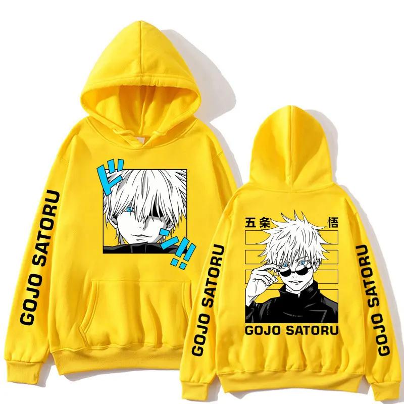 Jujutsu Kaisen Anime Clothes Satoru Gojo Anime Sweatshirt Autumn Fleece Manga Hoodies Loose Harajuku Male Streetwear