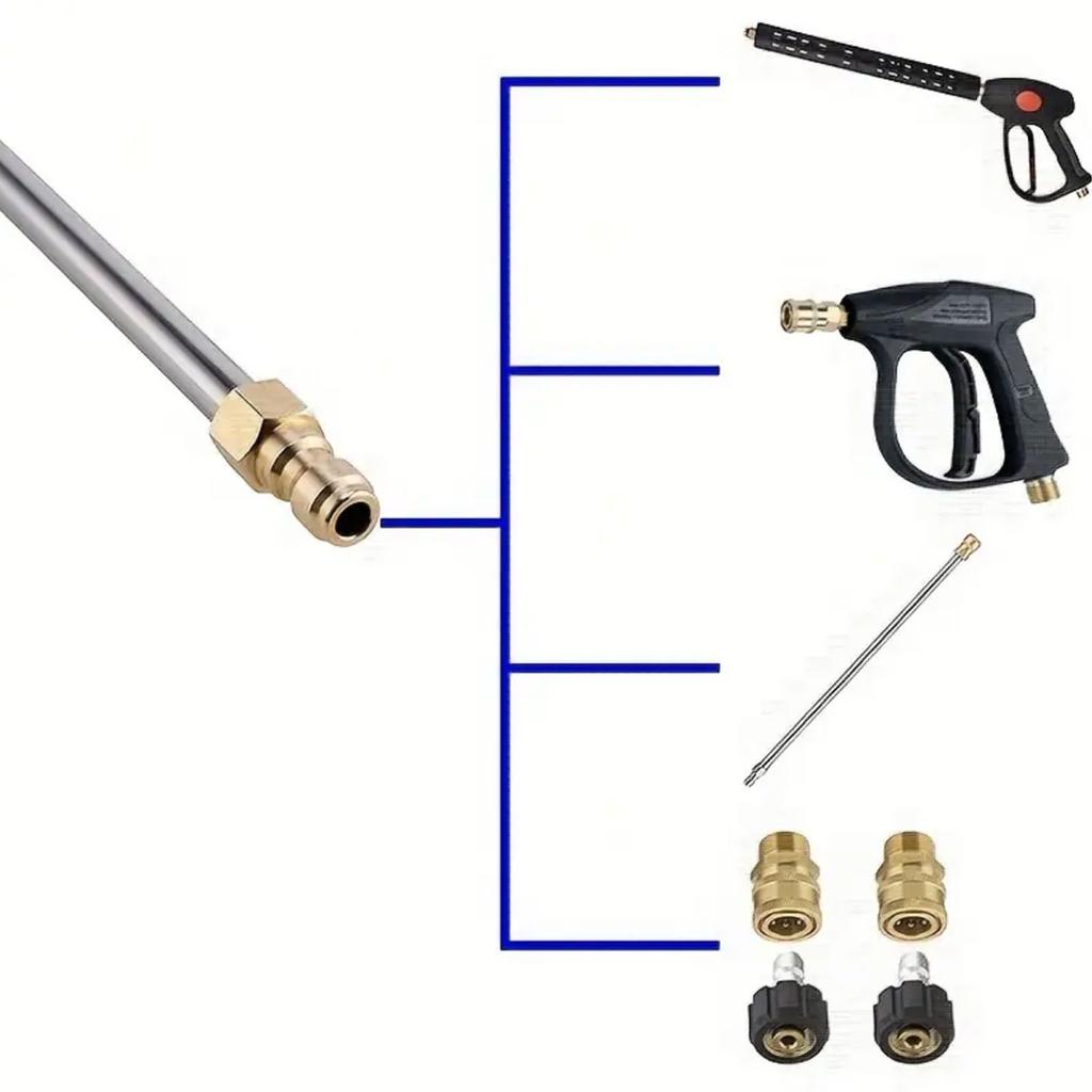 Удлинительная насадка для мойки высокого давления, 1-7 шт. копье для мойки, 5 насадок, 1 насадка для очистки водостоков, изогнутая штанга, инструменты для очистки 4000 PSI