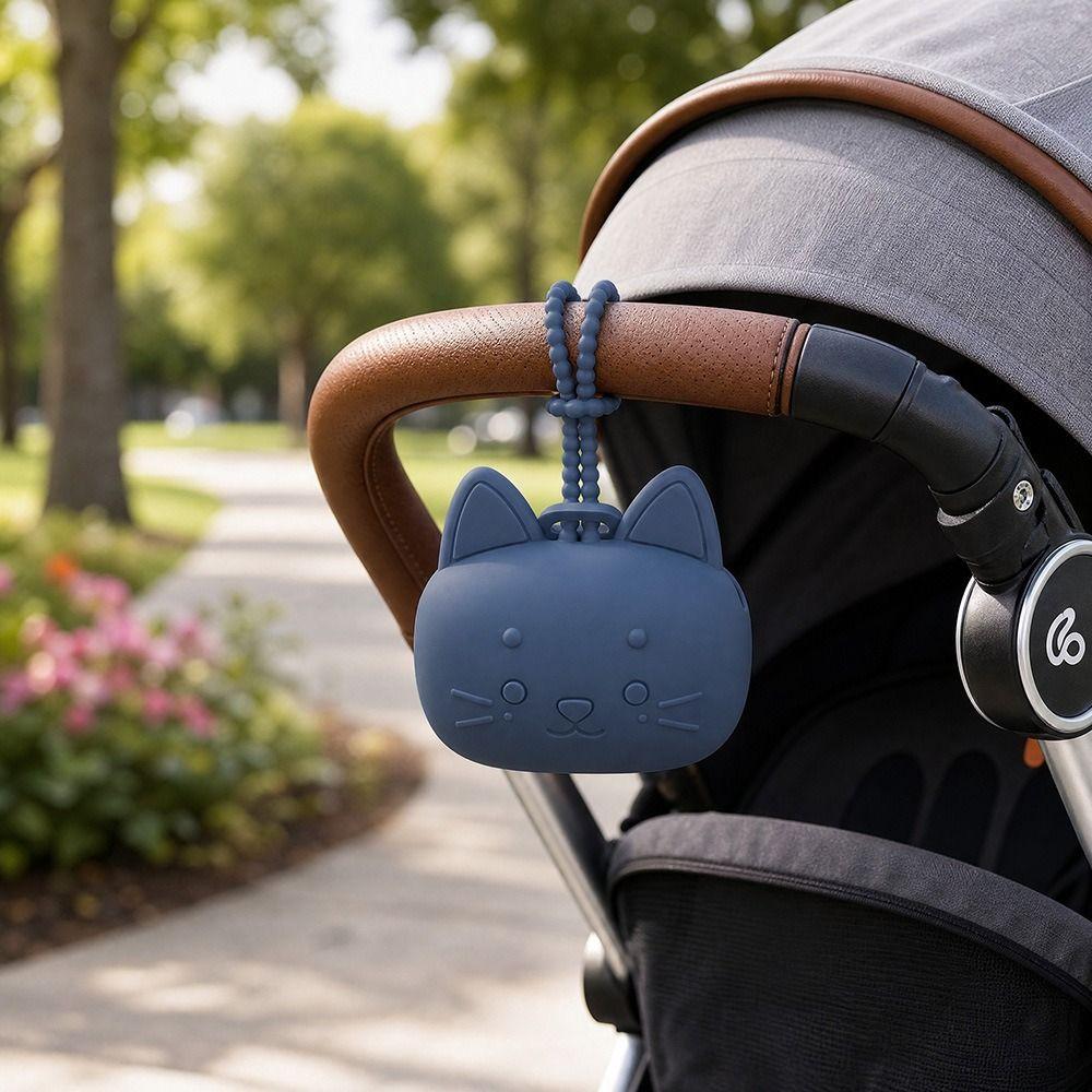 Soft Grip Strap Pacifier Case with lanyard Pacifier Pouch Cute Silicone Pouch Stroller Travel
