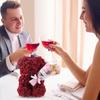 Консервированная роза Медведь Подарочная коробка Искусственный вечный цветок Медведь Подарок Украшение Подруга Жена Мама Бабушка День святого Валентина Подарок на годовщину на день рождения