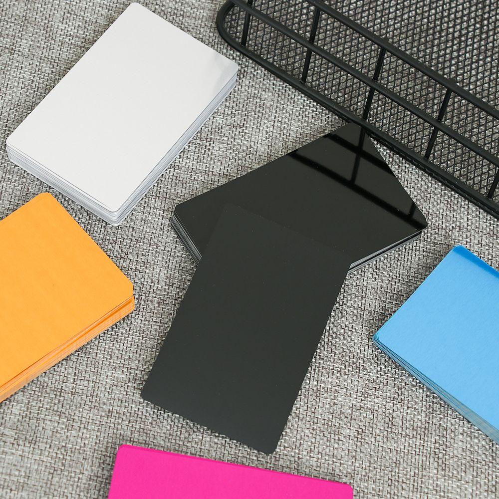 50 Pcs/Set Smooth Laser Engraving Aluminum Business Card Name Cards Blank Metal Carte