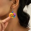 Halloween Creative Themed Colorful Pumpkin Pattern Women Acrylic Earrings