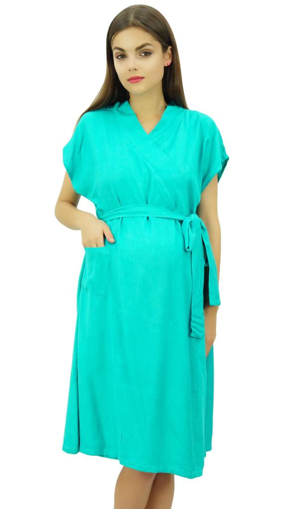 Bimba Maternity Robe Nursing Coverup With Side Shoulder Buttons Baby Shower