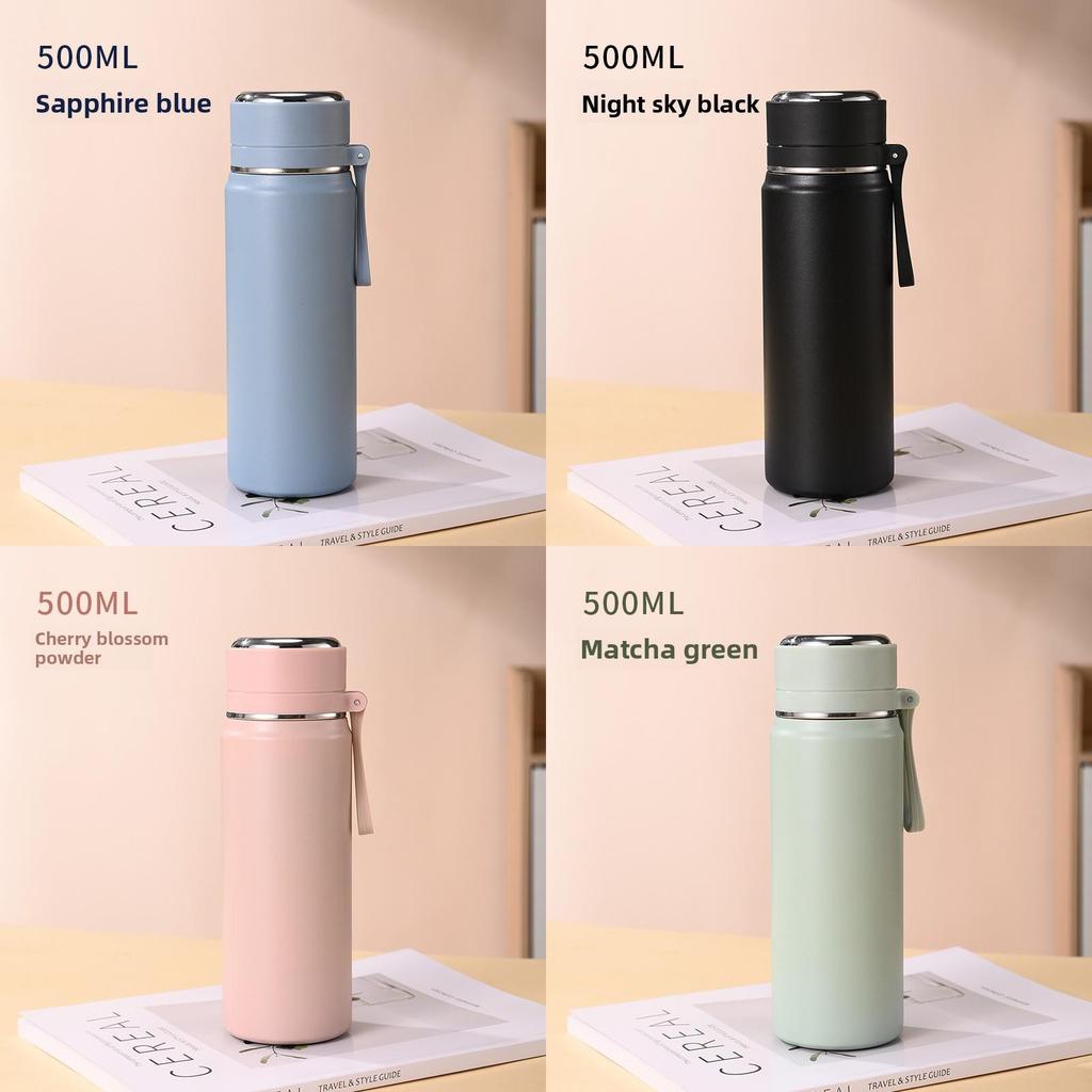 500ml Stainless Steel Travel Mug With Loop Handle For Hiking And Daily Use