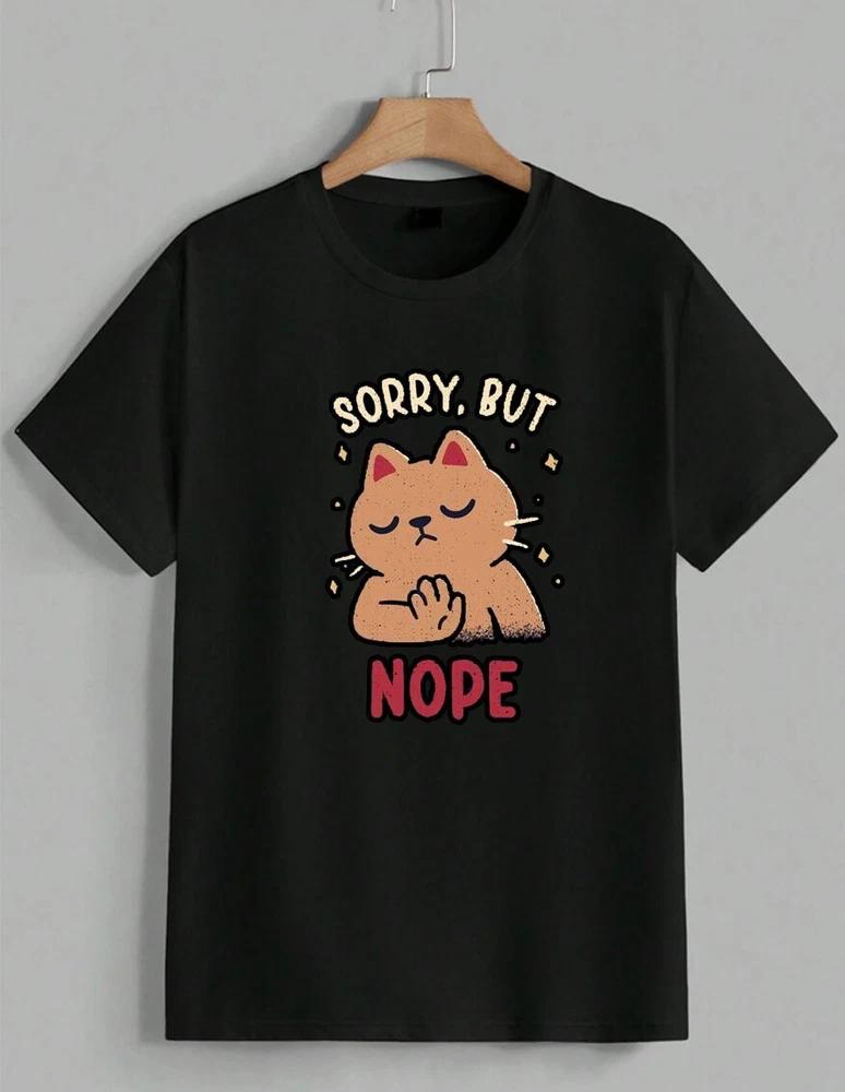 Sorry But Nope Sarcastic Cat Adult Humor Graphic T‑Shirt