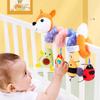 Soft Plush Infant Crib Mobile Bed Stroller Cartoon Animal Fox Toys Hanging Spiral Rattles Sound Paper Baby Early Educational Toy