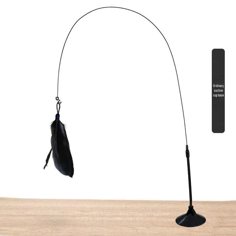 Игрушечные игрушки: Прочная присоска с длинным стержнем, пером и проволокой, устойчивой к укусам, для самостоятельного развлечения