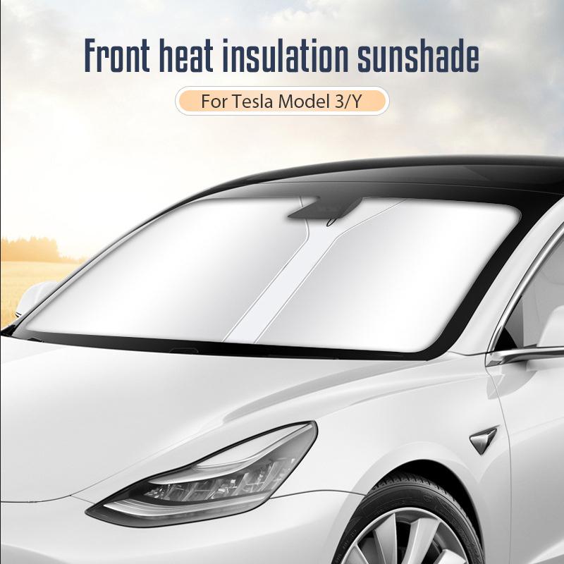 Car Windshield Sun Shade Covers Visors Front Window Sunscreen Protector Parasol Coche For Tesla Model 3 Y Sunshade