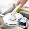 Multi-Functional Long-Handle Liquid-Filled Cleaning Brush Brush Pad Dish Brush Kitchen Washing Pot Cleaning Scouring Bowl Table