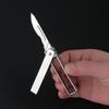 Multi functional stainless steel wallpaper scalpel Crowbar solid EDC mini folding knife carving tool, send 10pcs24 # blade