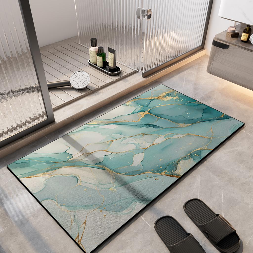 Nordic Bathroom Rug Absorbent Bath Mat Non Slip Floor Mats Quick Dry Bathtub Shower Pad Toilet Carpet Entrance Doormat Washable