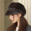 Autumn and Winter Retro Warm Beret Korean Windproof Casual Hat Women British Style Octagonal Hat Versatile Painter Hat New