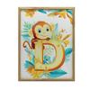 Poster Smiling Monkey With Letter "D Poster Smiling Monkey With Letter "D, 50X70 Cm, Frame Wooden Light Oak, Paper Matte 230 Gsm