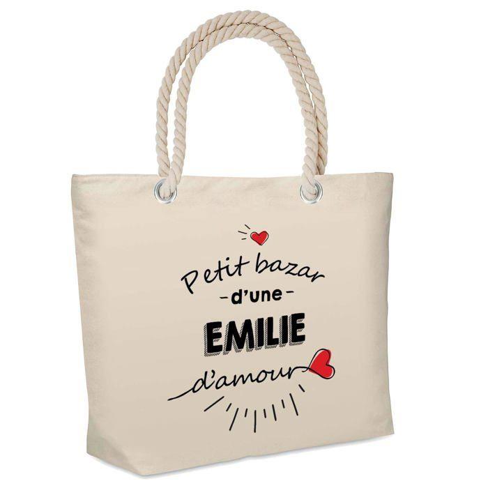 Sac de plage - PLANETEE - Bazar d'une Emilie d'amour - Coton réutilisable - Grande contenance - Anses solides