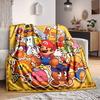 1pc Mario Characters Flannel Blanket, Soft Skin Friendly with Digital Printing, Various Sizes Available for Family, Friends, Birthday