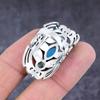 Natural Blue Chalcedony,Tsavorite Gemstone 925 Sterling Silver Ring S.7 M6r85
