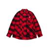 LiNing Plaid Pocket Button Lapel Loose Long Sleeve Shirt Men Tops Red ASHT001-1