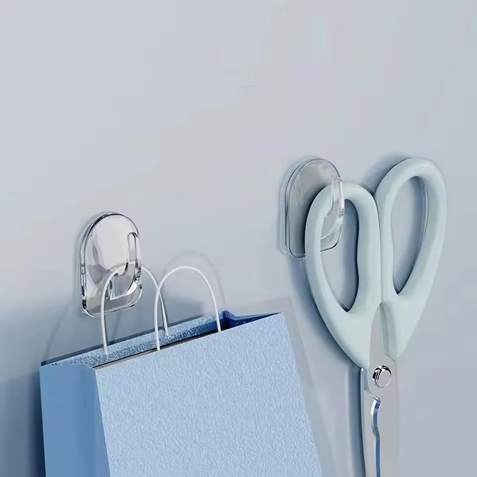 Transparent Strong Adhesive Mini Hook for Kitchen Door Bathroom Mirror Cabinet Jewelry Storage Non-Marking No Punching Required