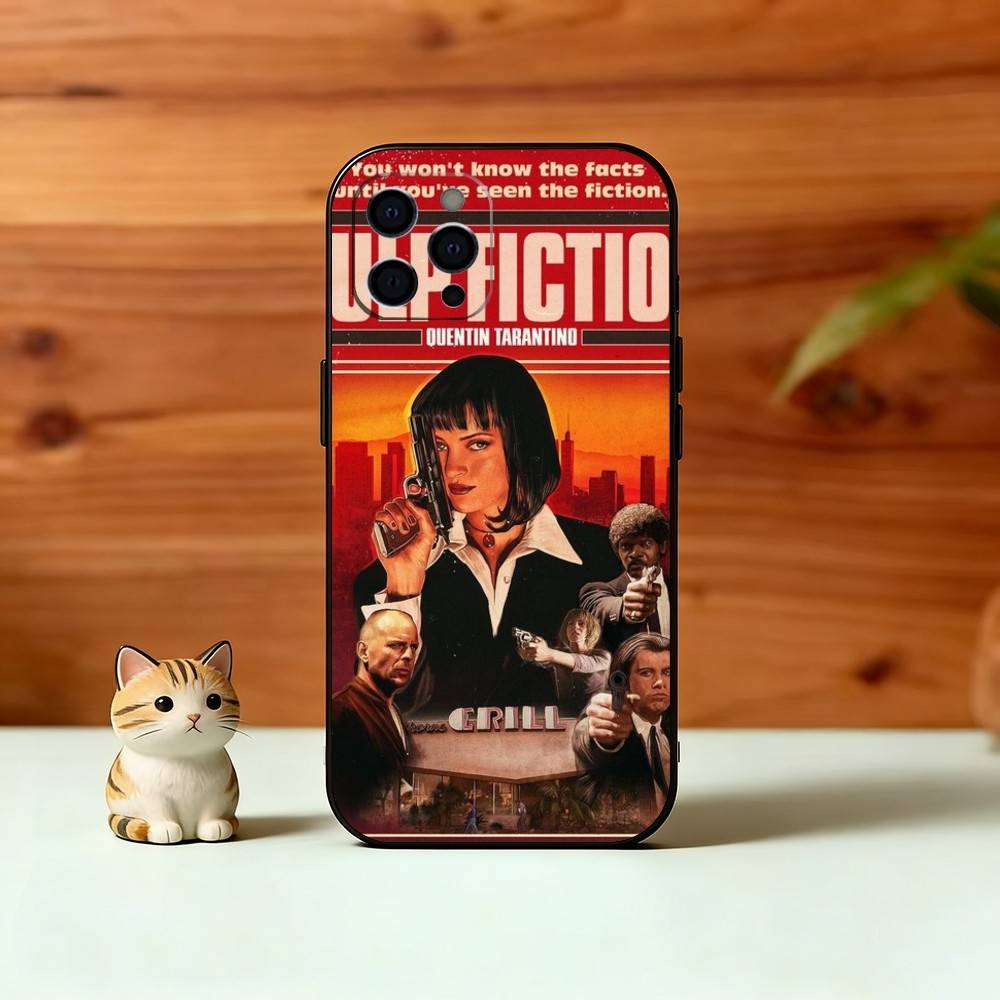 Чехол для телефона «Криминальное чтиво» P-Pulp Для iPhone 17, 16, 15, 14, 13, 12, 11 Plus, Pro Max, Другие Мягкий черный чехол