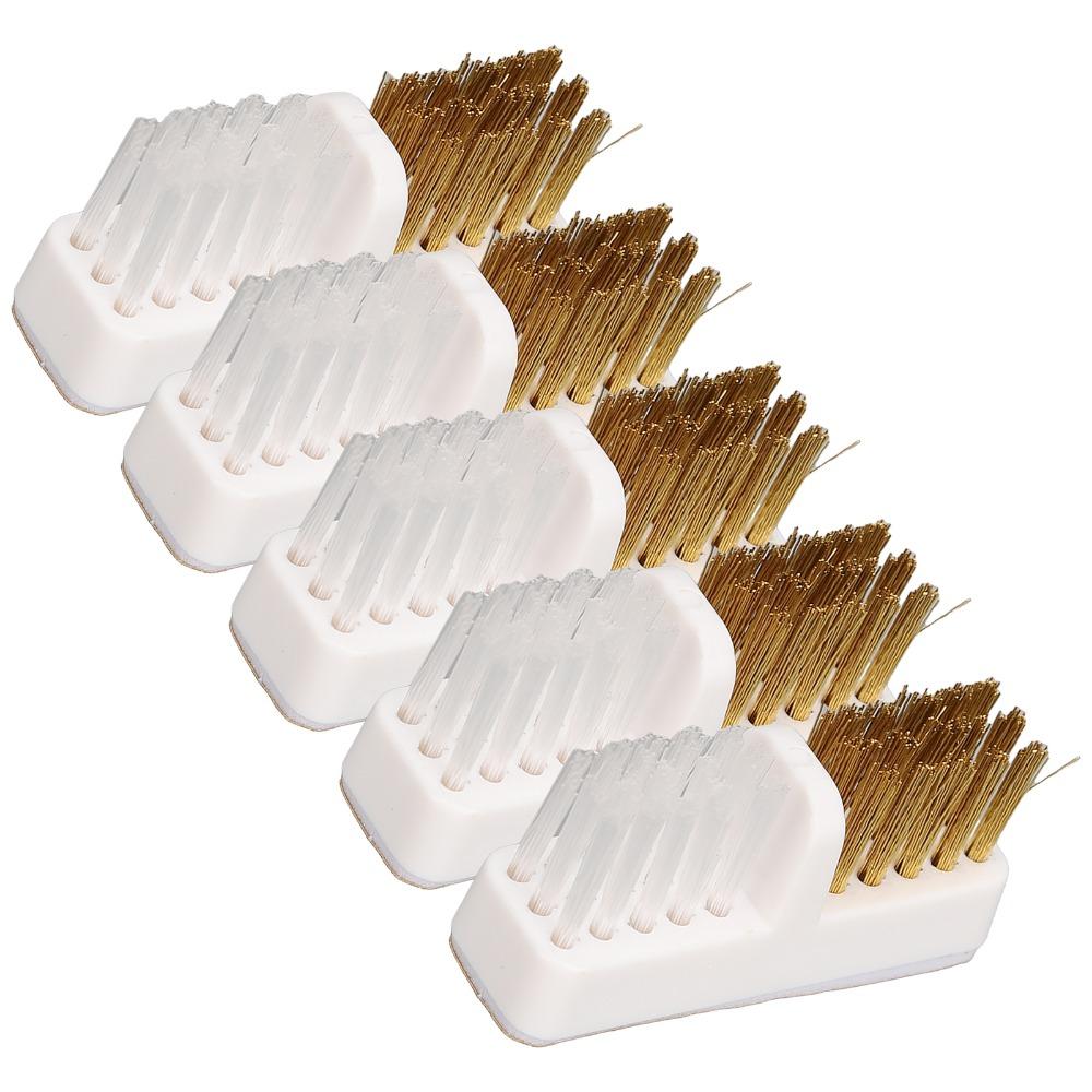 5pcs Copper Wire Bristles Nail Drill Bit Cleaner Portable Nail Grinding Head Cleaner For Home Use