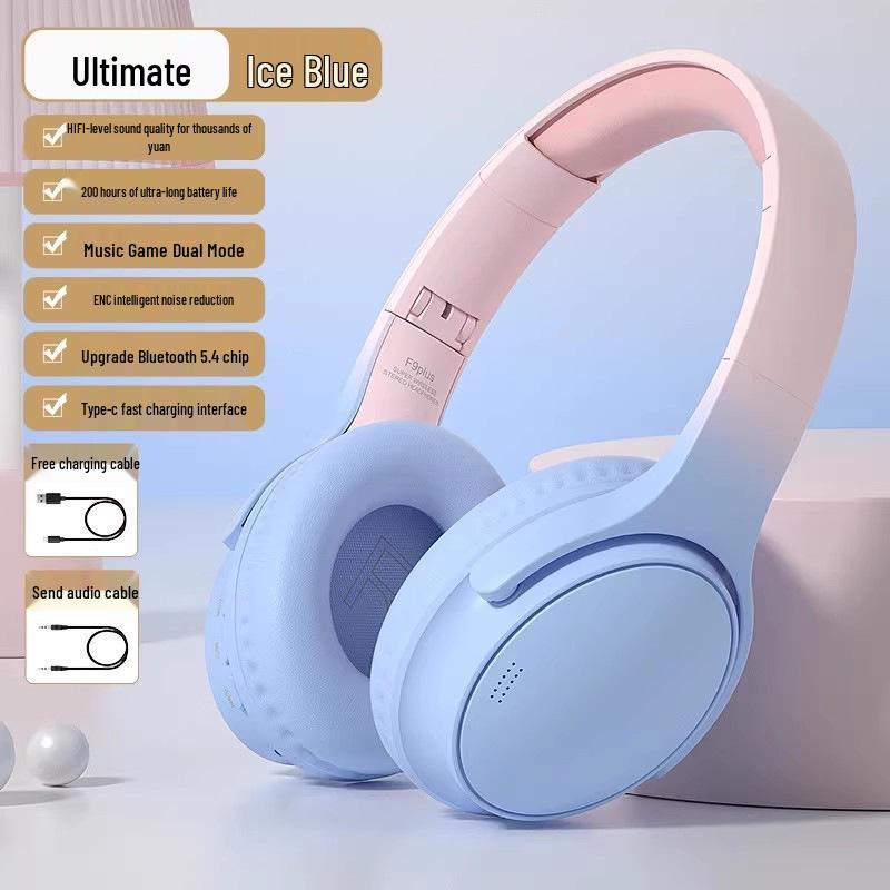 Беспроводные накладные Bluetooth-наушники с аккумулятором на 200 часов, шумоподавлением и функциями для игр, для использования со спортивными устройствами, мобильным телефоном и компьютером
